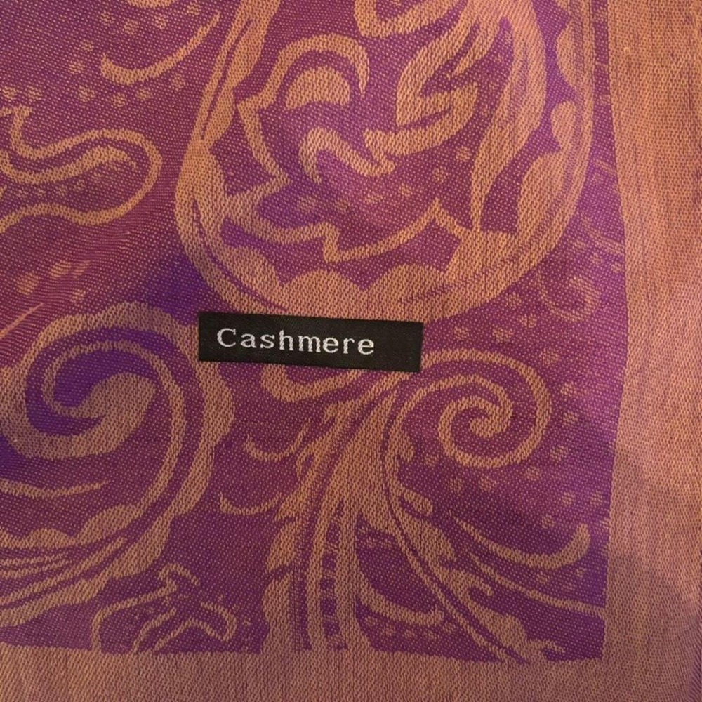 Purple Rust Paisley Pashmina Scarf Wrap Shawl Bohemian‎ Fringe Large Rectangle - Picture 3 of 3